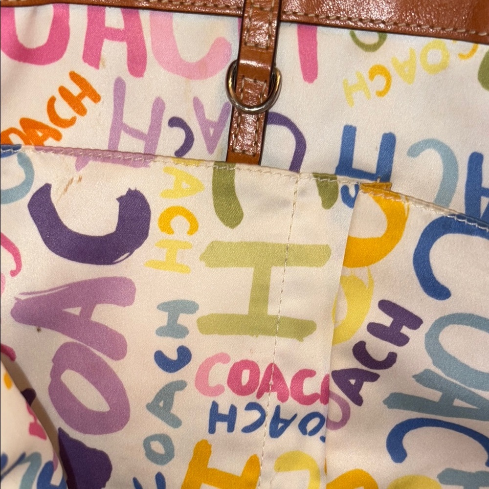 Coach Vibrant Pink and Yellow Tote - Picture 6 of 7